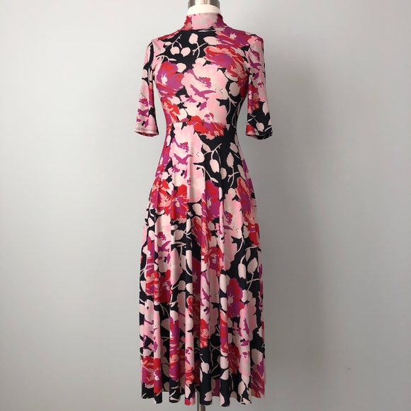 pink and red dress zara